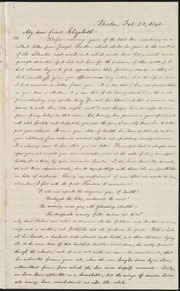 Letter to] My dear friend Elizabeth [manuscript