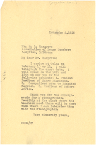 Letter from W. E. B. Du Bois to Oklahoma Association of Negro Teachers