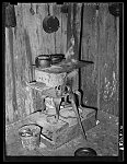 Stove on block in home of Negro family living near Jefferson, Texas