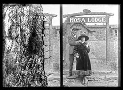 Edmeaux Homer Hall and an unidentified woman at the Chief Hosa Lodge