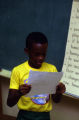 Child reading in classroom