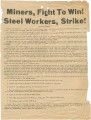 "Miners, Fight To Win! Steel Workers, Strike!"