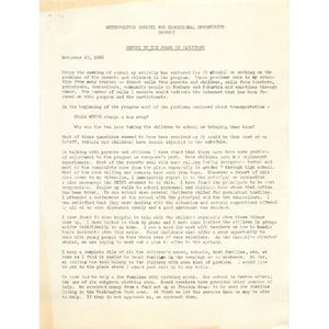 Report to the Board of Directors, November 10, 1966.