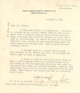 Letter from Anson Phelps Stokes to W. E. B. Du Bois