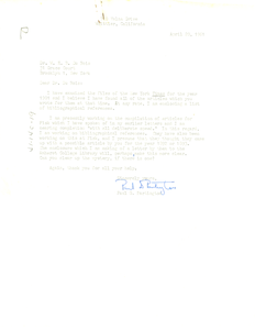 Letter from Paul Partington to W. E. B. Du Bois