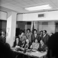 Clarence Norris, the last surviving defendant from the "Scottsboro Boys" trials, at a press conference in Montgomery, Alabama, after he was officially pardoned by Governor George Wallace.