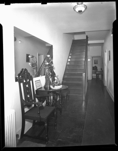 Interior view of foyer, hallway, and stairway] [cellulose acetate photonegative