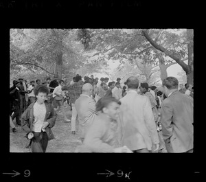 Crowd at Black student rally in Franklin Park
