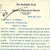 Letter from Rockefeller Fund of the General Education Board to Professor P.P. Claxton