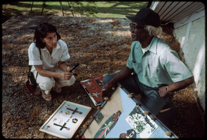 Outsider art: Theodore Hill. Maggie Holtzberg interviewing Theodore Hill with some of his visual art pieces