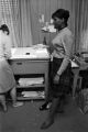 Viola Bradford and Amy Peppler at the Southern Courier office in the Frank Leu Building in Montgomery, Alabama.