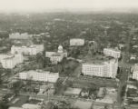 Aerial view of the Capitol complex in downtown Montgomery, Alabama, before the arrival of marchers at the end of the Selma to Montgomery March.