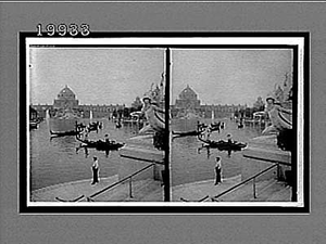 Venice in America--picturesque gondolas in the Basin before Festival Hall. [Active no. 5819 : stereo interpositive]