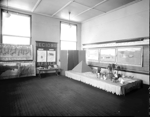 Monroe School [classroom exhibit on Africa: nitrate film photonegative.]