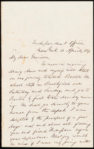 Letter from Oliver Johnson, New York, [N.Y.], to William Lloyd Garrison, 12 April, 1867