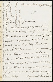 Letter to] My dear Mr. Garrison [manuscript