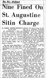 Nine Fined on St. Augustine Sit-in Charge