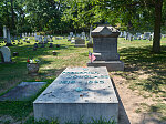 Gravesite of escaped slave turned emancipation orator and statesman Frederick Douglass at Mount Hope Cemetery in Rochester, New York. Around 1843, Douglass moved to Rochester, where he embarked on a career as a newspaper publisher