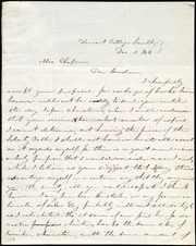 Letter to] Mrs. Chapman, Dear Madam [manuscript