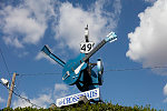 The "Devil's Crossroads" (or simply Crossroads) sign in Clarksdale, a prominent home to old-time blues music in the Mississippi (River) Delta region in Northwest Mississippi