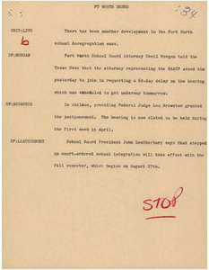 News Script: Fort Worth desegregation