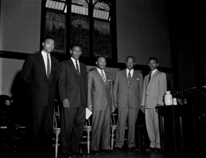 Reverend Martin Luther King, Jr. at Howard University [black-and-white photonegative]