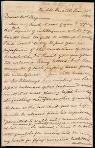 Letter from Mary Anne Estlin, Park St., Bristol, [England], to Maria Weston Chapman, Mar[ch] 25, 1854