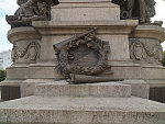 Explanatory detail of Peoria's Civil War Memorial also known as the Soldiers and Sailors Monument in downtown Peoria, Illinois