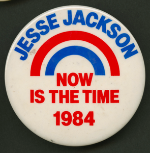 Pinback button for Jesse Jackson's 1984 presidential campaign