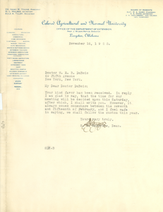 Letter from Oklahoma Association of Negro Teachers to W. E. B. Du Bois