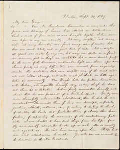 Letter from William Lloyd Garrison, Boston, [Mass.], to George William Benson, Sept. 30, 1839