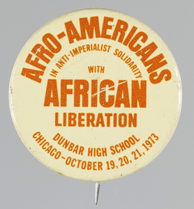 Pinback button supporting African Liberation