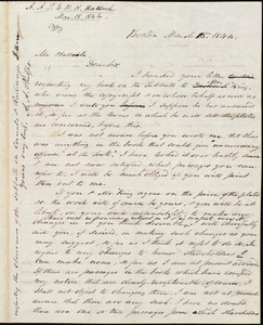 Copy of letter from Amos Augustus Phelps, Boston, to William Allen Hallock, March 18, 1844