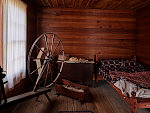 Cabin interior at Bennett Place, also known as Bennett Farm, a North Carolina Historic Site in Durham County