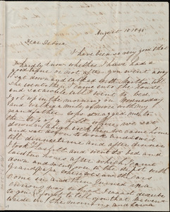 Letter from Elizabeth Bates Chapman Laugel, [West Newton, Mass.], to Deborah Weston, August 15, 1844