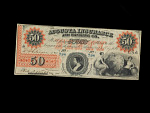 50 Dollars, Obsolete Bank Note, American Bank Note Company, May 17, 1860