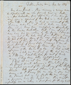 Letter from Richard Davis Webb, Dublin, [Ireland], to Anne Warren Weston, Friday evening, Nov. 30, 1849