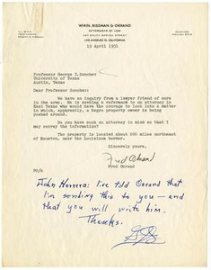 Letter from Fred Okrand to George I. Sánchez - 1951-04-19