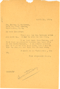 Letter from W. E. B. Du Bois to Thomas J. Calloway