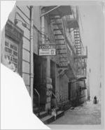 Segregated theatre entrance in alley, Memphis, Tennessee