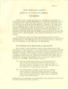 United States Housing Authority Bulletin on Policy and Procedures