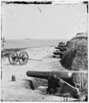 [Charleston, S.C. Battery of Confederate Fort Johnson; Fort Sumter in distance]