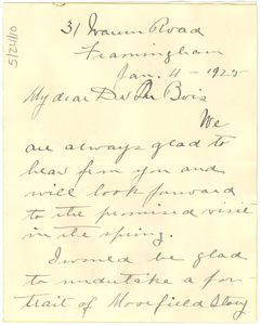 Letter from Meta Warwick Fuller to W. E. B. Du Bois