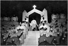 Scene from the morality play "Heaven Bound," staged by the Big Bethel African Methodist Choir, at the Atlanta Theatre (23 Exchange Place), Atlanta, Georgia, August 1937