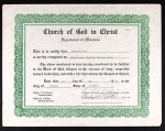 COGIC certificate re Beatrice Lott, Memphis, 1996