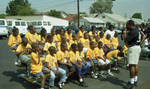 Challengers Boys and Girls Club event paticipants listening to a speaker, Los Angeles, 1996