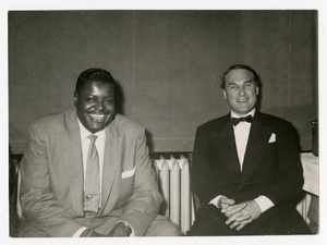 Oscar Peterson and Norman Granz, black and white photoprint, undated