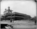 Construction of the Scenic Railway building on the Pike for the 1904 World's Fair