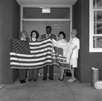 Women and Man with Flags, Los Angeles, 1973