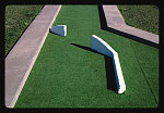 Hole detail, Stewart Beach mini golf seawall, Galveston, Texas